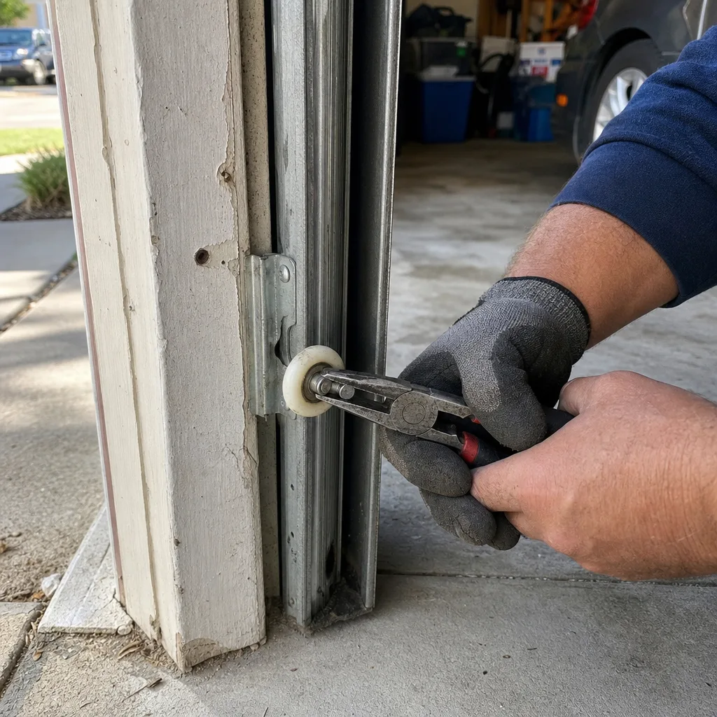 Emergency Garage Door in Double Oak